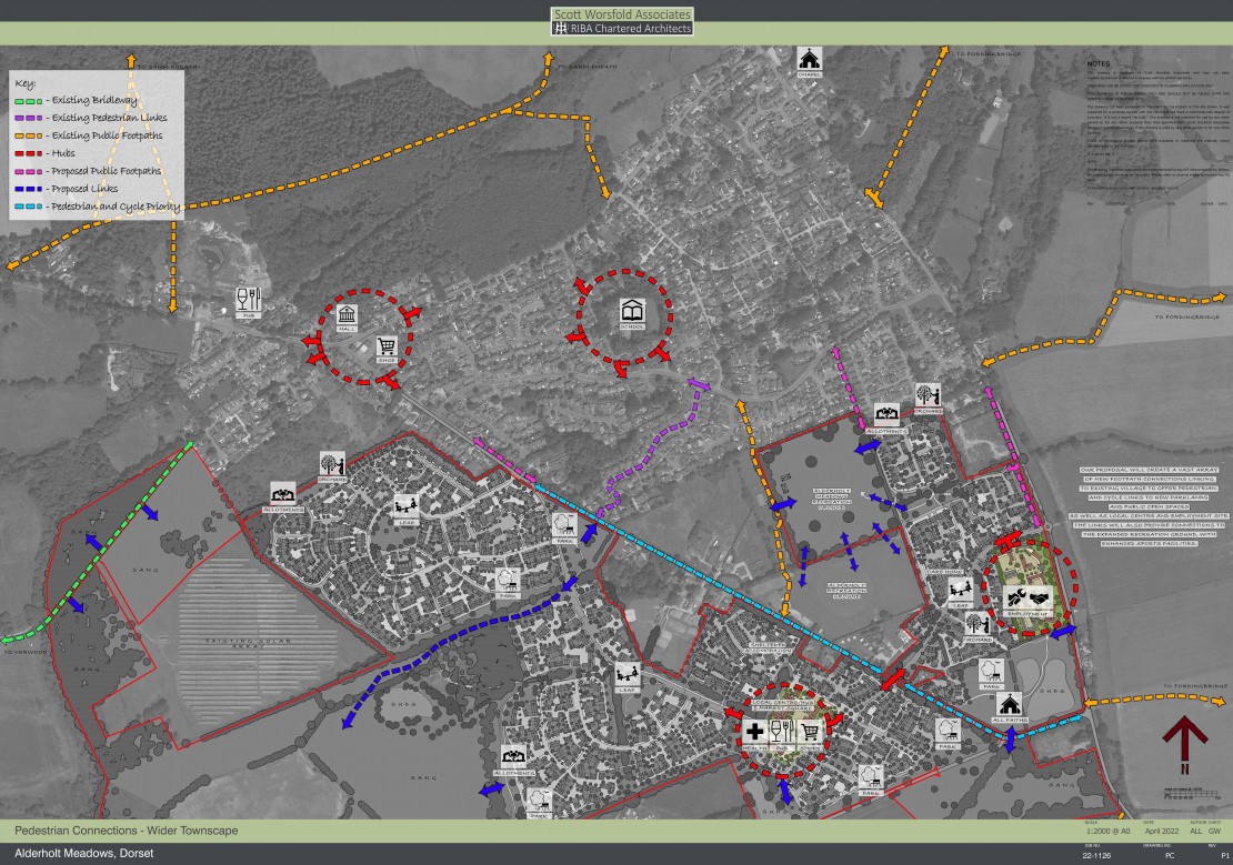 Pedestrian connections in wider village