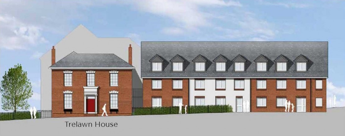Indicative elevations showing Trelawn House and the proposed development from North Bar Street