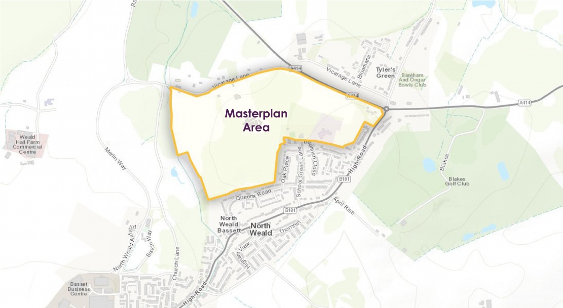 Plan showing location of Masterplan Site