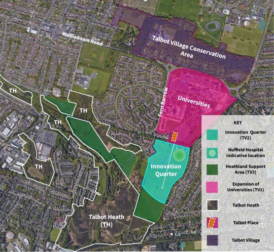 Plan showing context of Talbot Heath