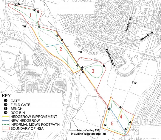 Plan showing proposed Heathland Support Area