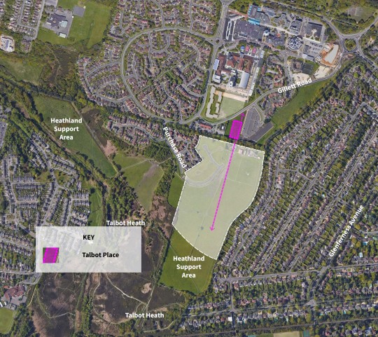 Plan showing proposed Talbot Place