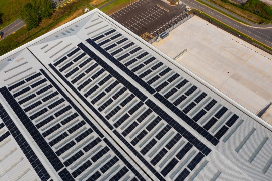 image shows satellites on a roof of st modwen site